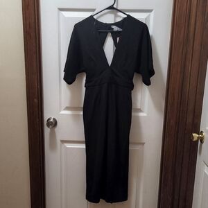 Hyfve Women's Plunge V-Neck Midi Dress Sz Small New